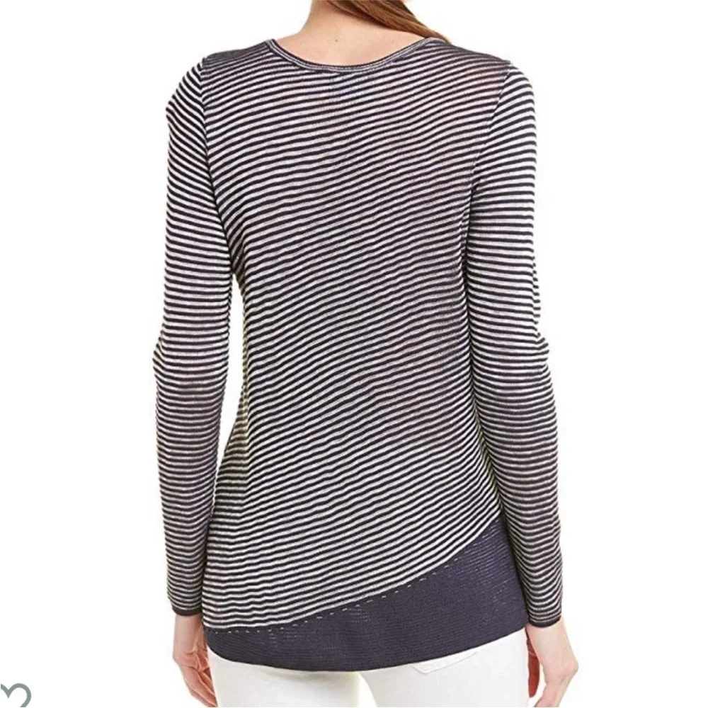 Nic+Zoe | Blue &‎ Grey Textured Zebra Sweater | Plus Size (Est. 3X)